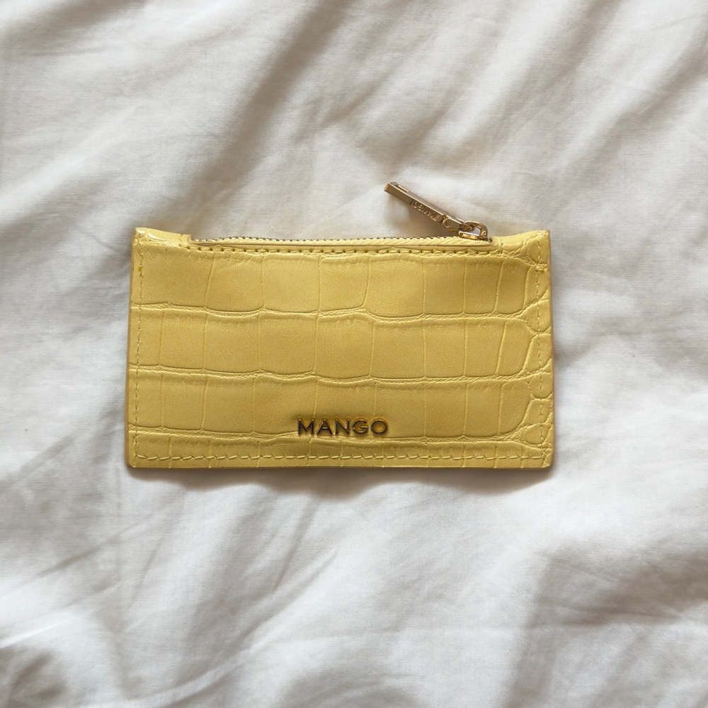 Mango Yellow Croc-Embossed Wallet
